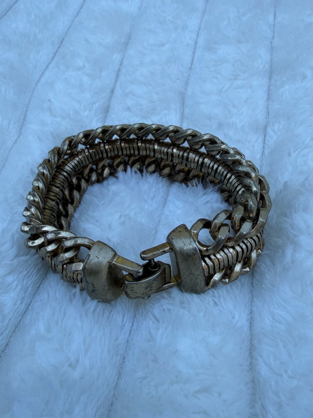 Vintage Gold-Tone Braided Chain Bracelet